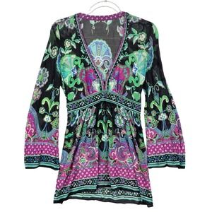 Unbranded Boho‎ Floral Tunic Dress Size M Multicolor
